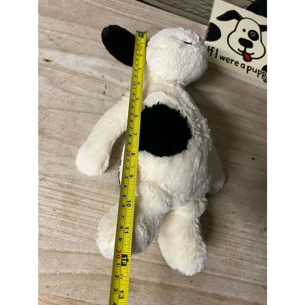 Jellycat Black & White Spot Puppy Plush Dog Toy and jellycat book